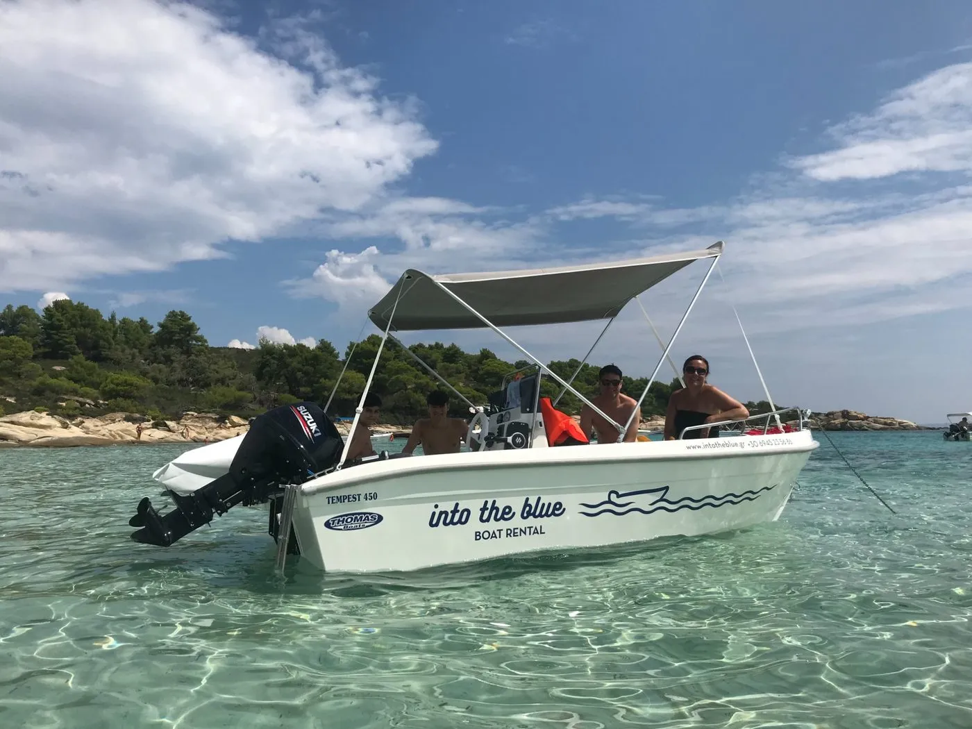 Boat rental day trip Vourvourou Halkidiki