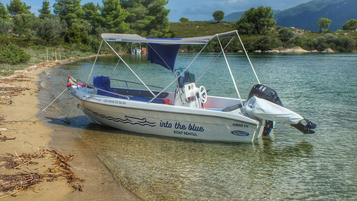 Boat rental day trip Vourvourou Halkidiki